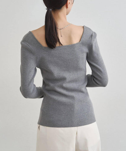 【earthy_】方領針織衫