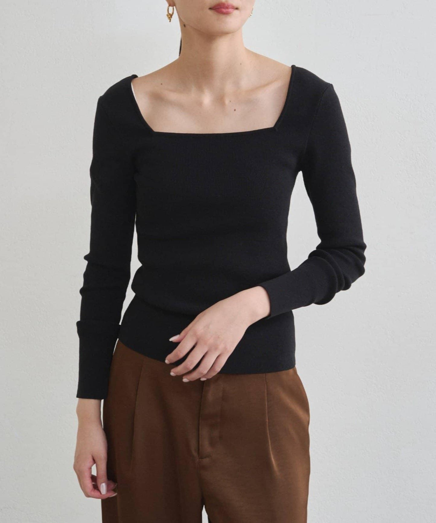 【earthy_】方領針織衫