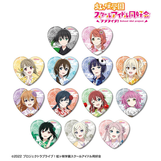 LoveLive!虹咲學園學園偶像同好會_新繪祭典ver. 隨機心形徽章（單品/全套BOX）【BOX/13包入】