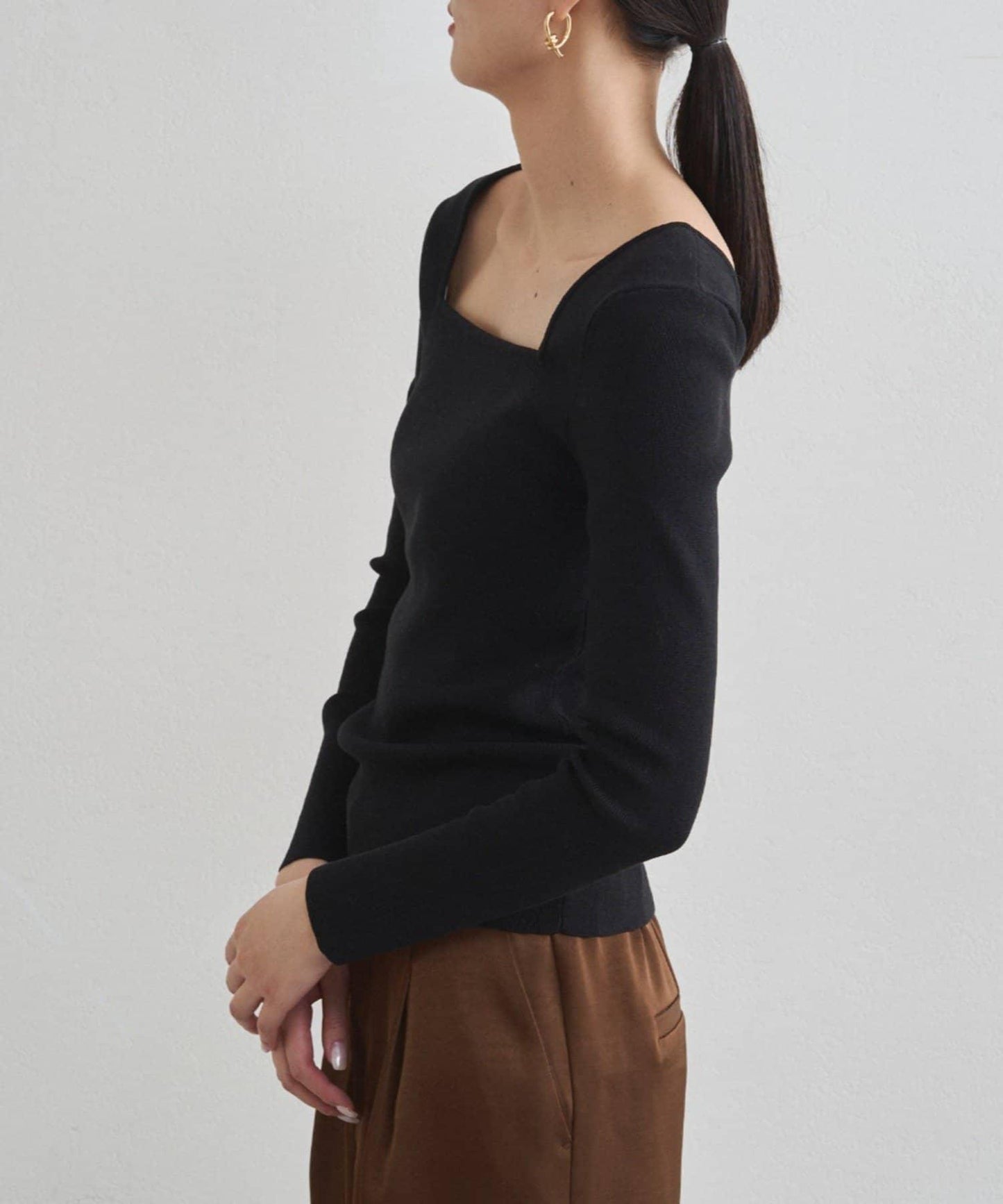 【earthy_】方領針織衫