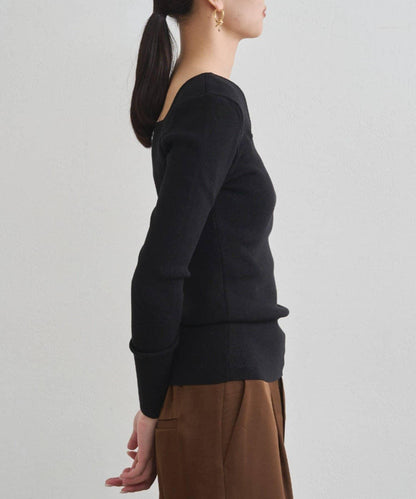 【earthy_】方領針織衫