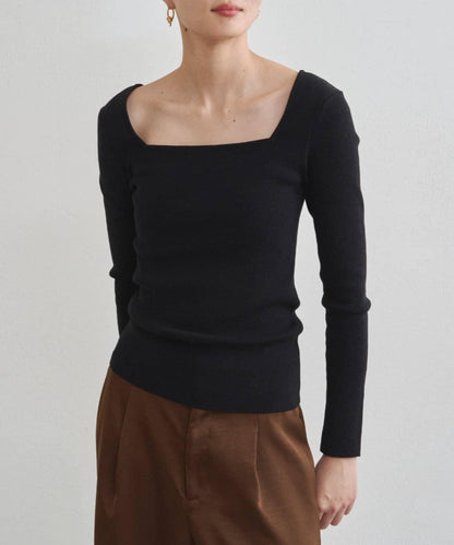 【earthy_】方領針織衫