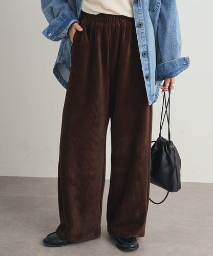 彈力燈芯絨休閒褲