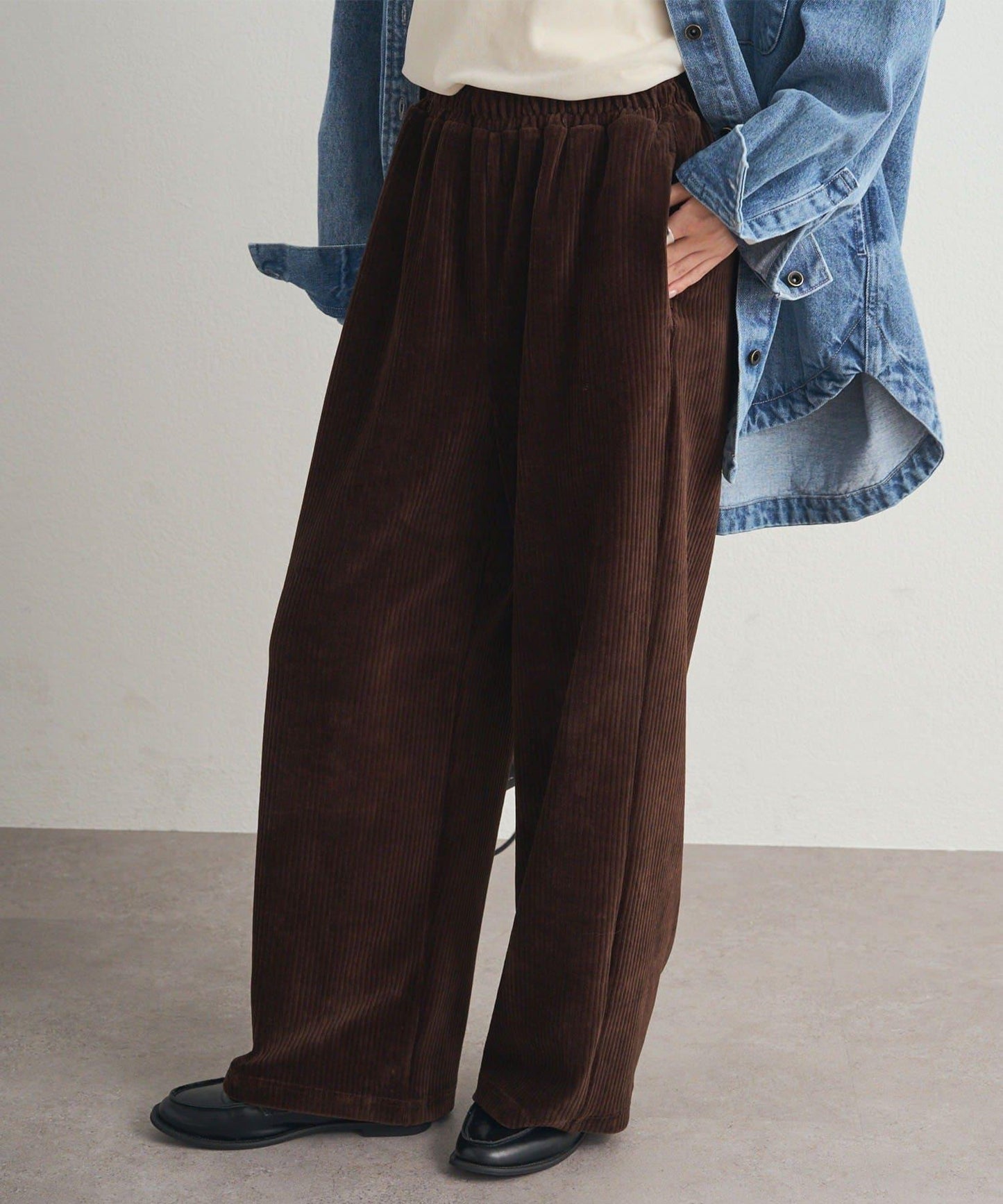 彈力燈芯絨休閒褲