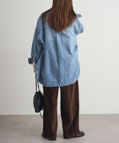 彈力燈芯絨休閒褲