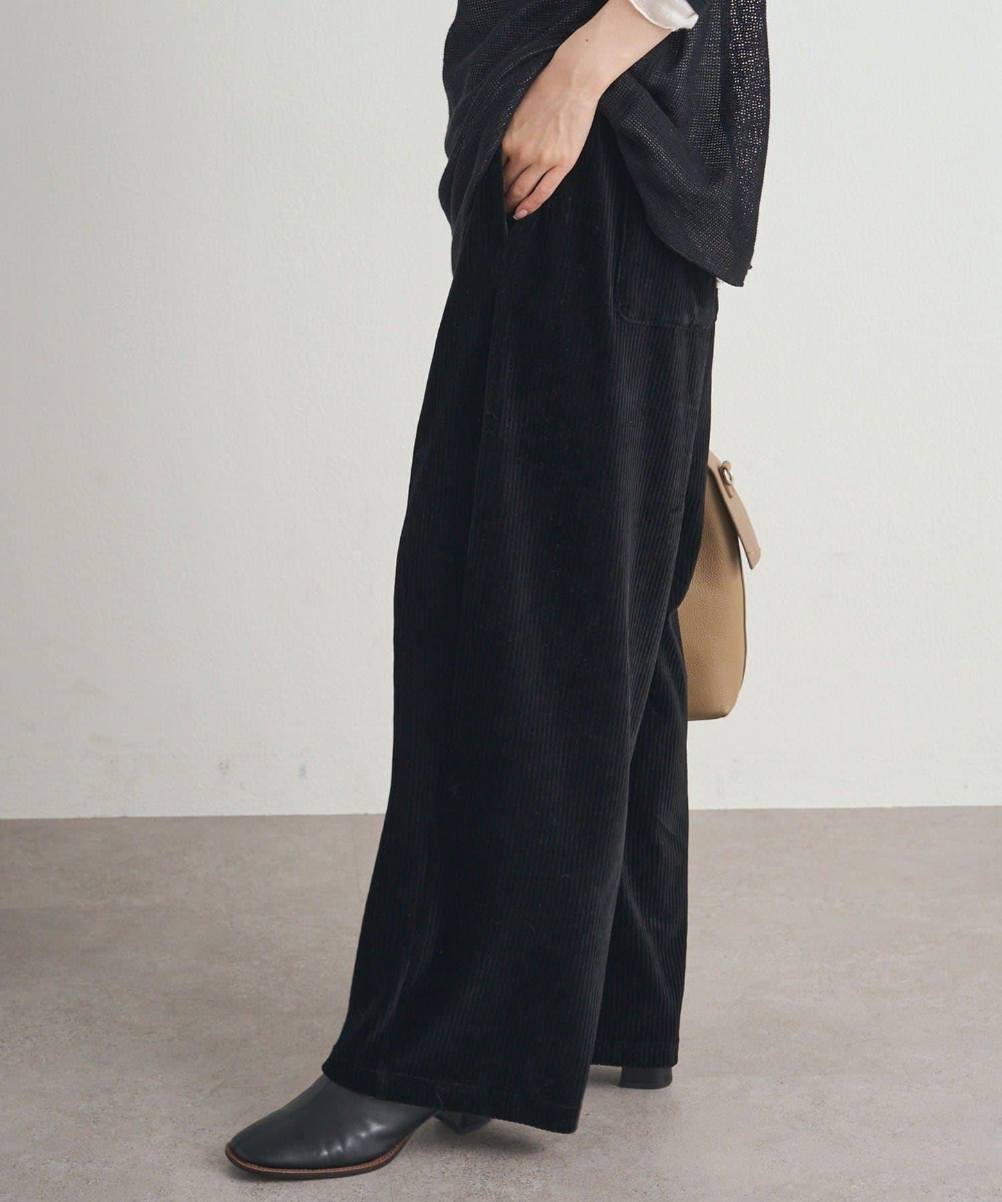 彈力燈芯絨休閒褲