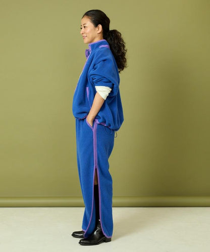 側拉鍊抓絨長褲