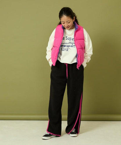 側拉鍊抓絨長褲