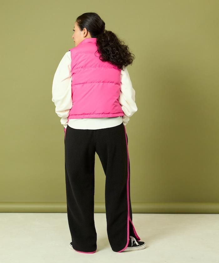 側拉鍊抓絨長褲