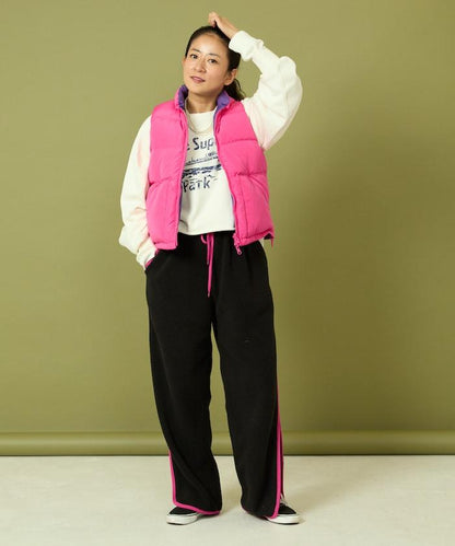 側拉鍊抓絨長褲