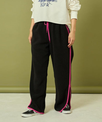 側拉鍊抓絨長褲