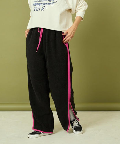 側拉鍊抓絨長褲