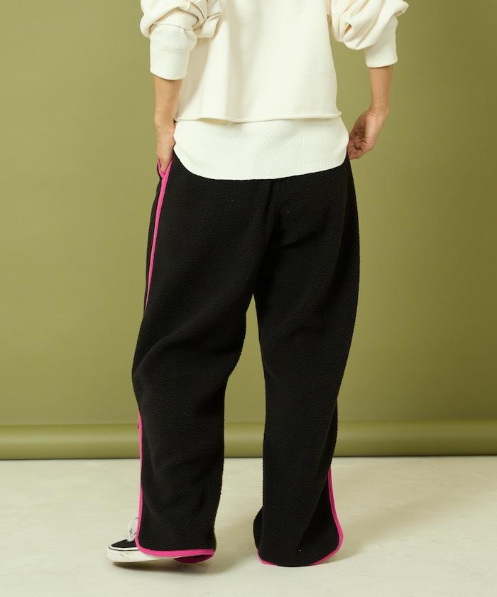 側拉鍊抓絨長褲