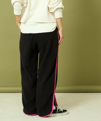 側拉鍊抓絨長褲