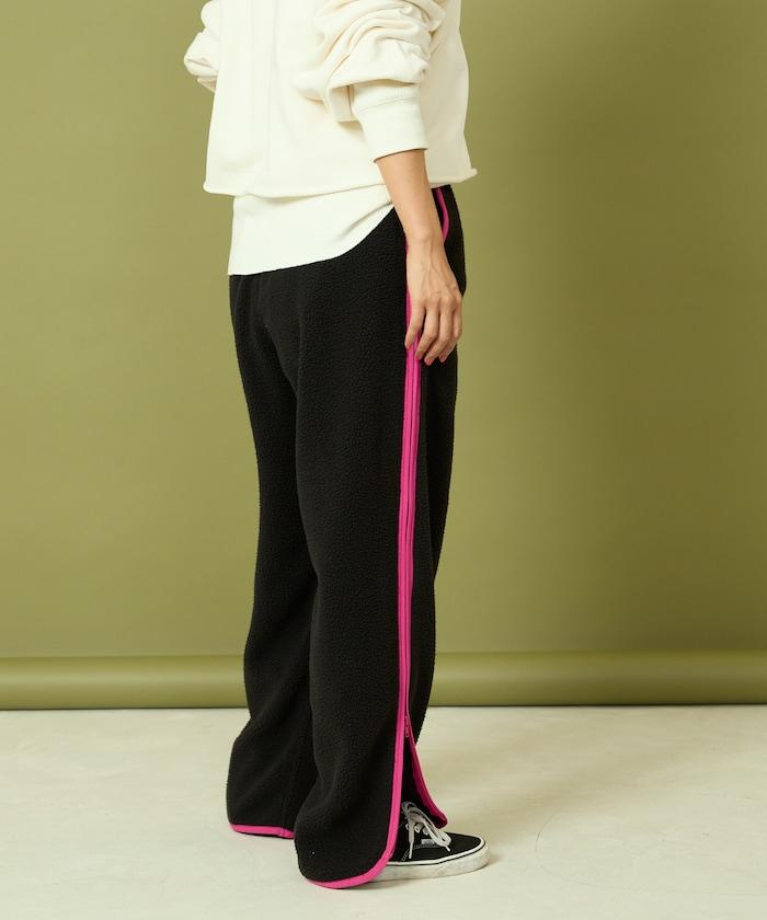 側拉鍊抓絨長褲