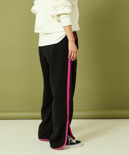 側拉鍊抓絨長褲