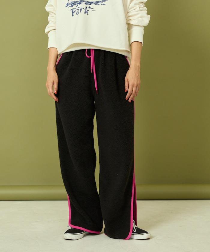 側拉鍊抓絨長褲