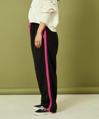 側拉鍊抓絨長褲