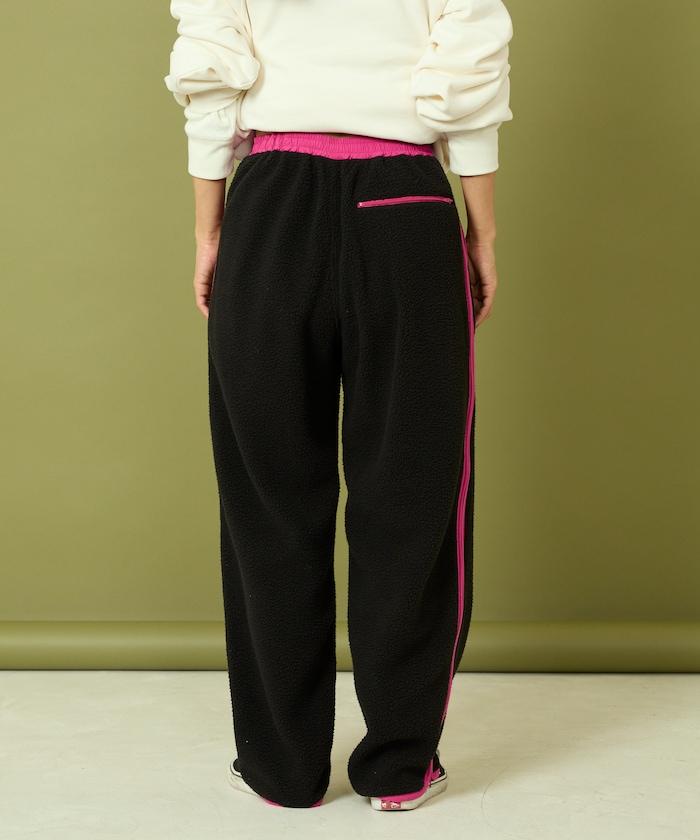 側拉鍊抓絨長褲