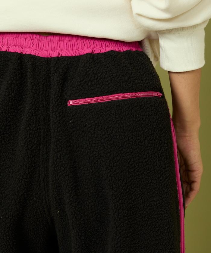 側拉鍊抓絨長褲