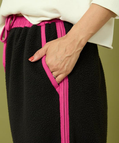 側拉鍊抓絨長褲