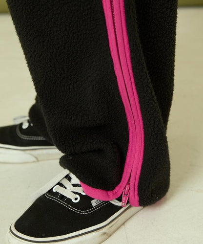 側拉鍊抓絨長褲