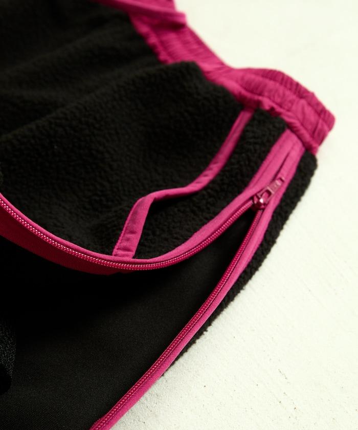 側拉鍊抓絨長褲