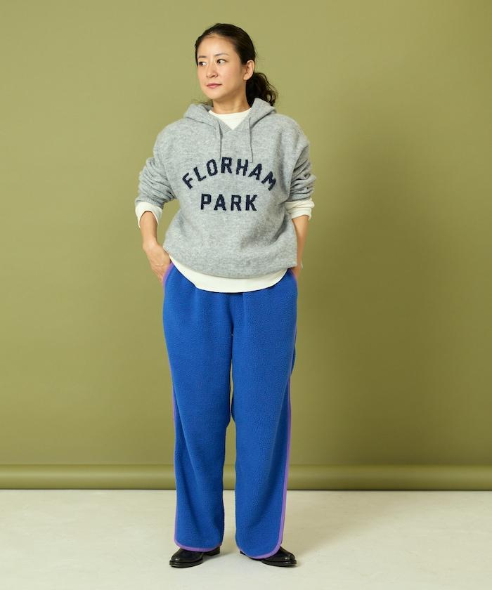 側拉鍊抓絨長褲