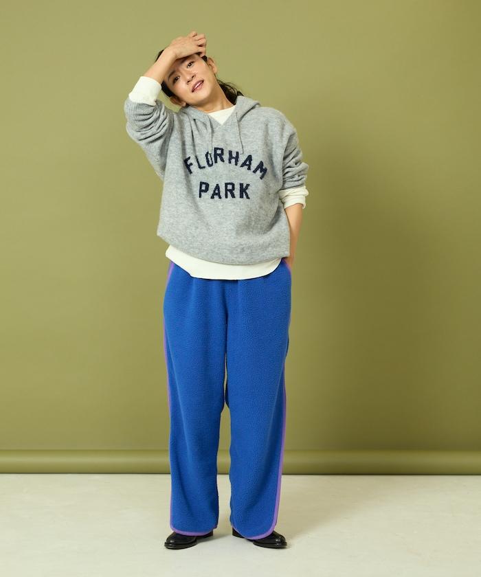 側拉鍊抓絨長褲