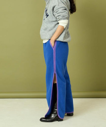 側拉鍊抓絨長褲