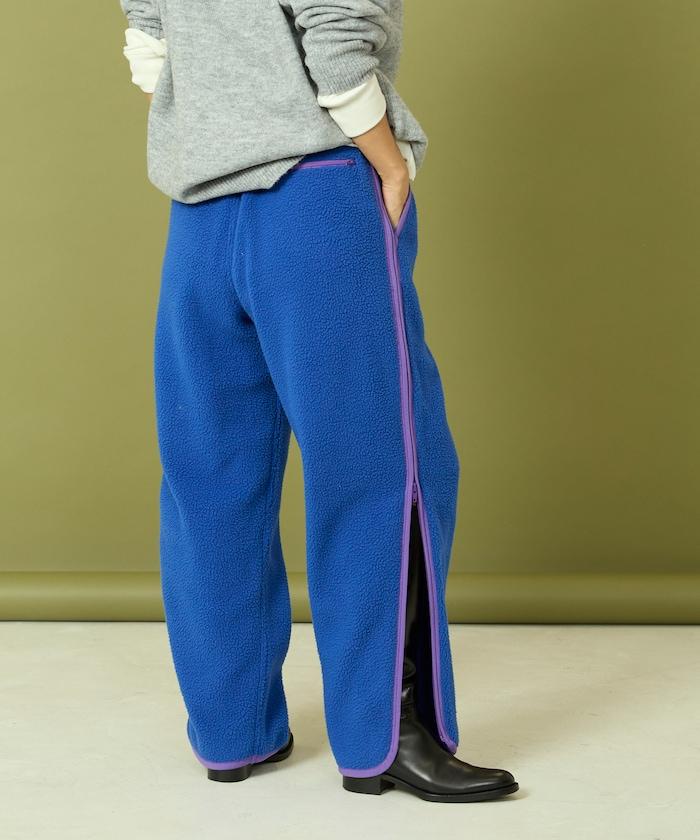 側拉鍊抓絨長褲