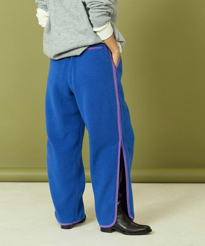 側拉鍊抓絨長褲