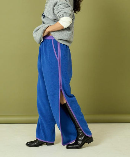 側拉鍊抓絨長褲