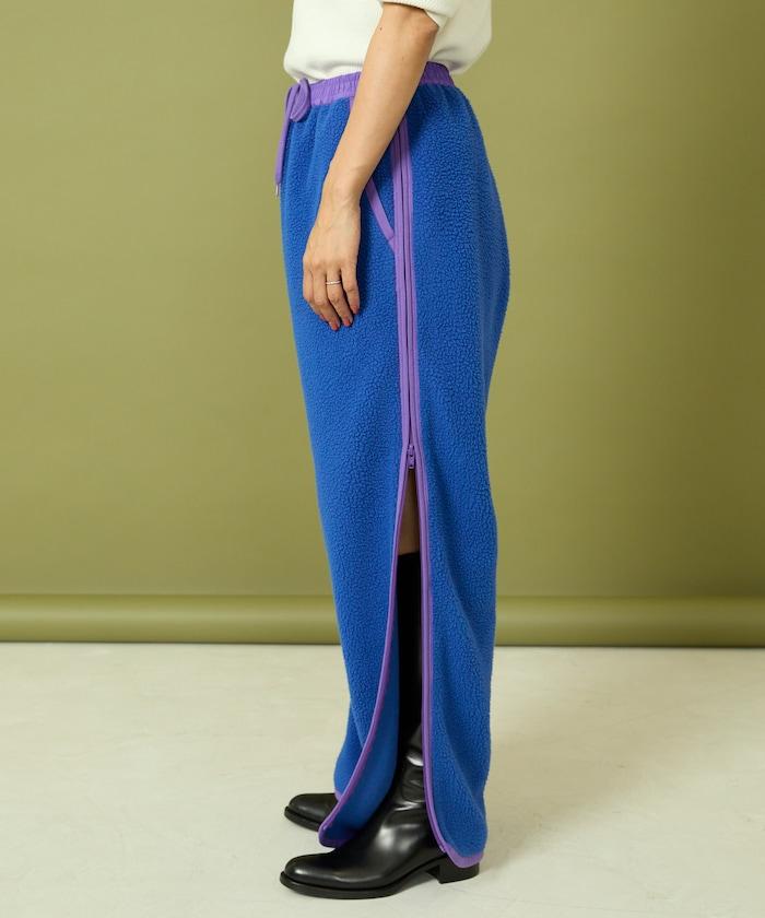 側拉鍊抓絨長褲