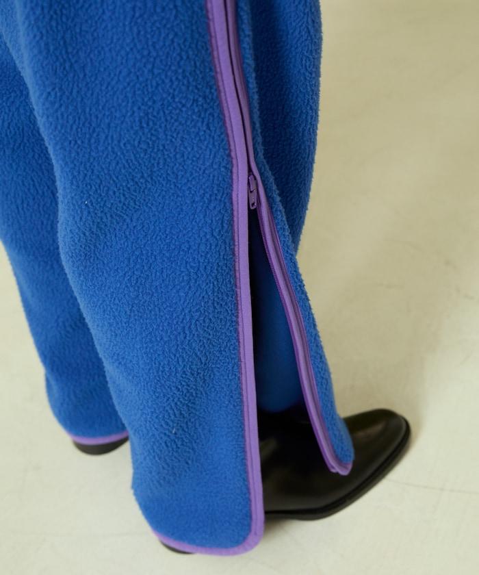 側拉鍊抓絨長褲