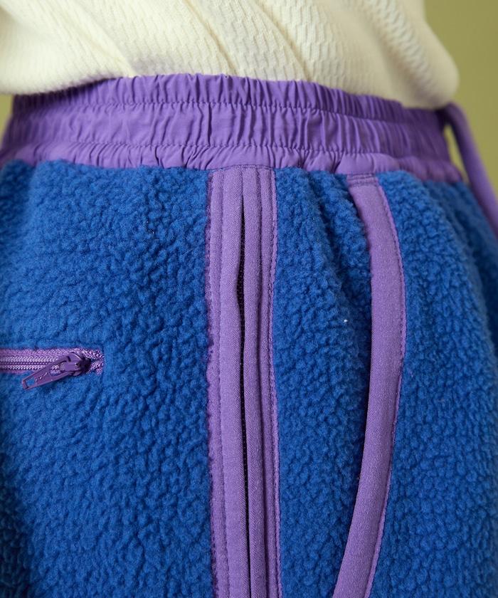 側拉鍊抓絨長褲