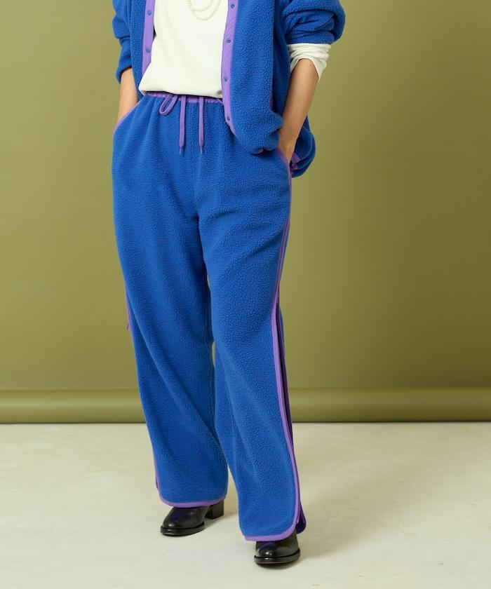 側拉鍊抓絨長褲