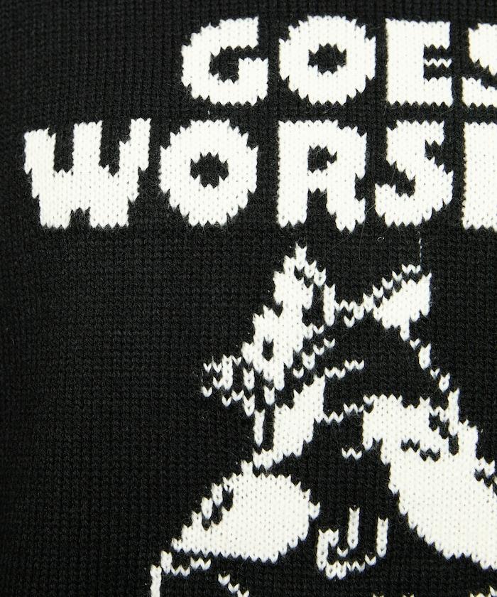 法鬥犬圖案針織衫