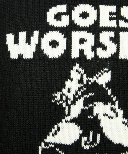 法鬥犬圖案針織衫