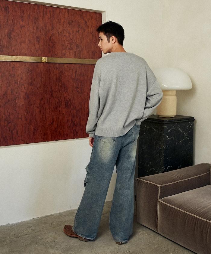 法鬥犬圖案針織衫