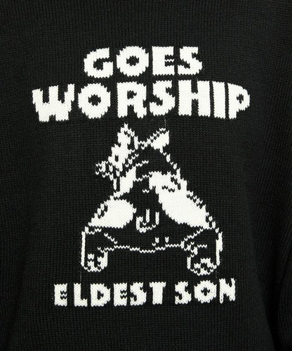 法鬥犬圖案針織衫