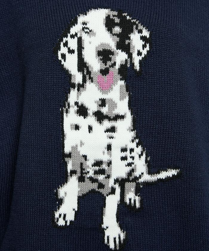 達爾馬提亞犬圖案高密度針織衫