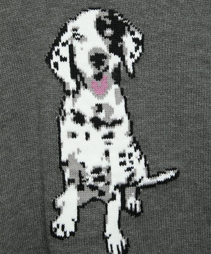 達爾馬提亞犬圖案高密度針織衫