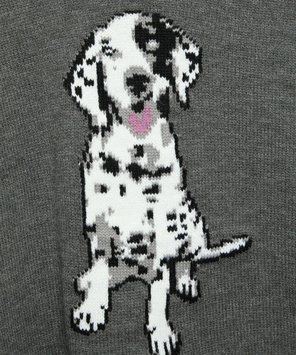 達爾馬提亞犬圖案高密度針織衫