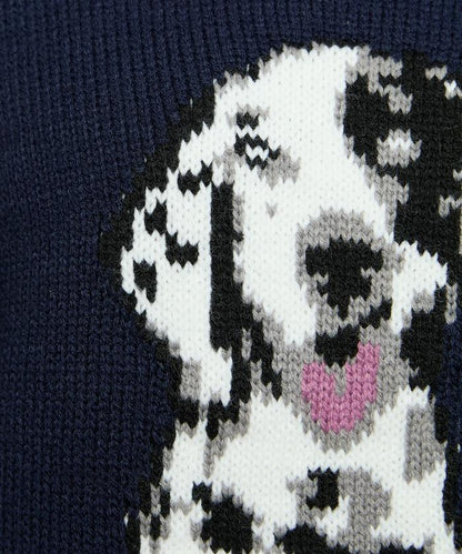 達爾馬提亞犬圖案高密度針織衫