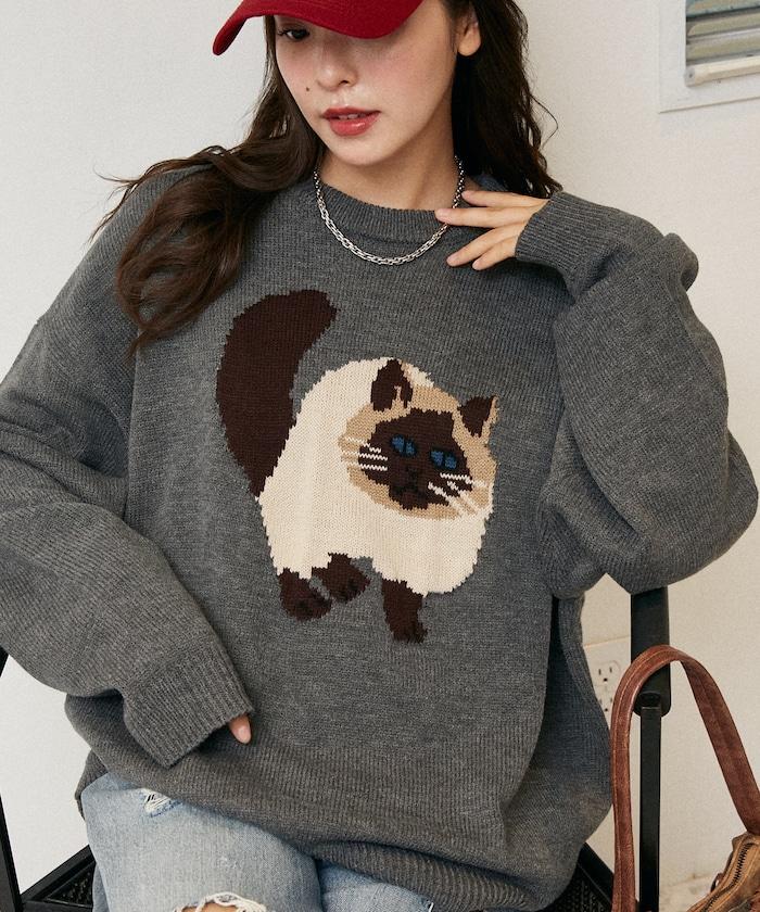 多款貓咪圖案針織衫