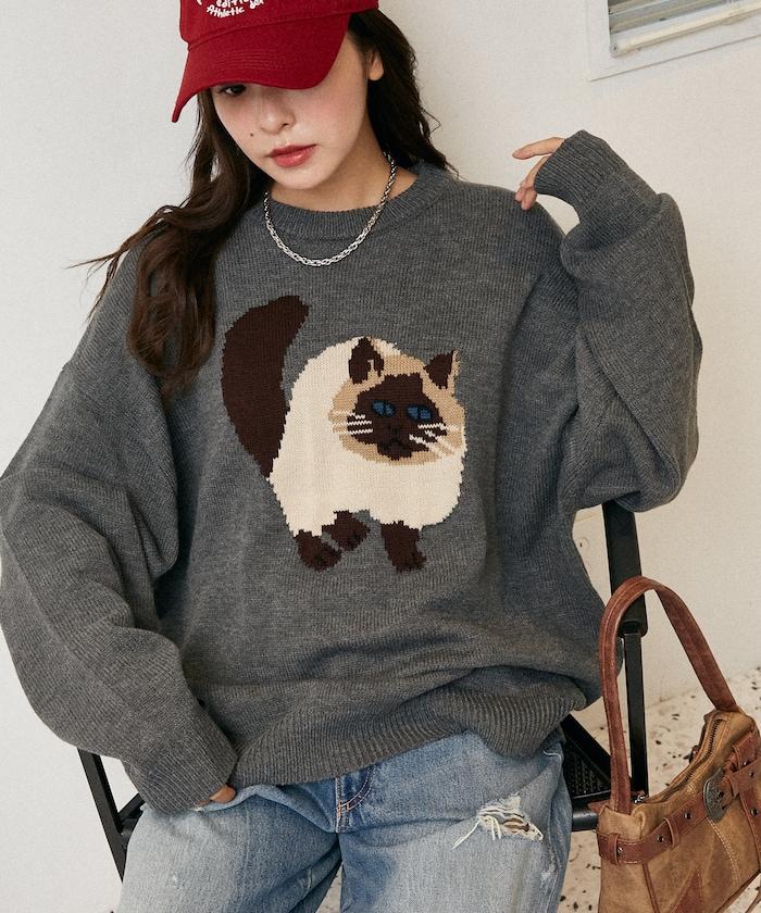 多款貓咪圖案針織衫
