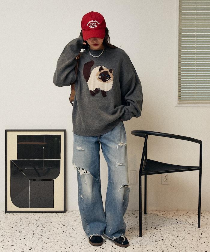 多款貓咪圖案針織衫