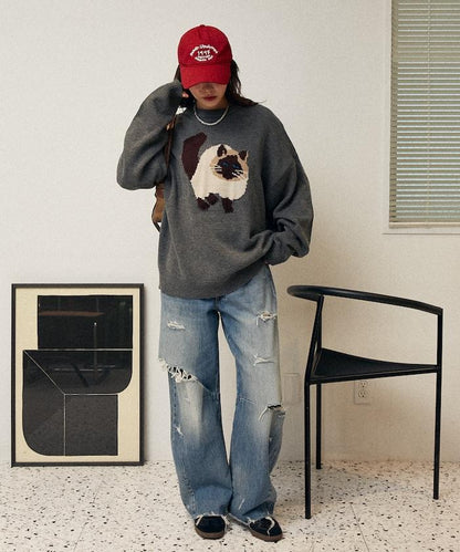 多款貓咪圖案針織衫