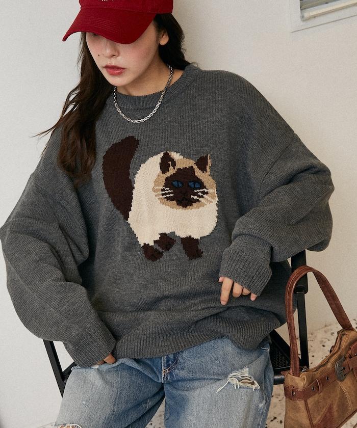 多款貓咪圖案針織衫